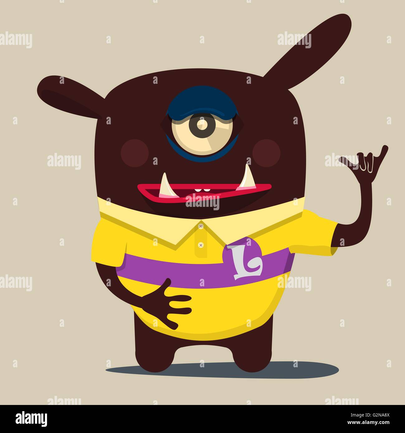 cool monster, yeti, alien Stock Vector