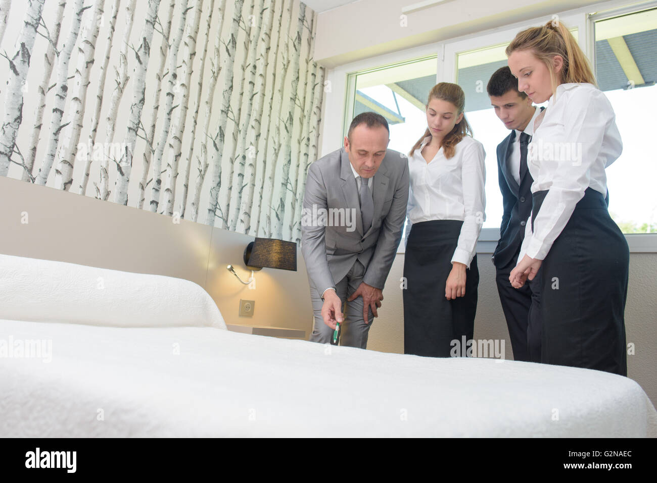 Hotel staff undergoing training Stock Photo Alamy