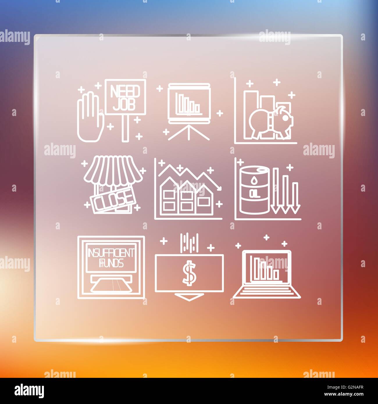 Economy crisis flat icons hi-res stock photography and images - Alamy