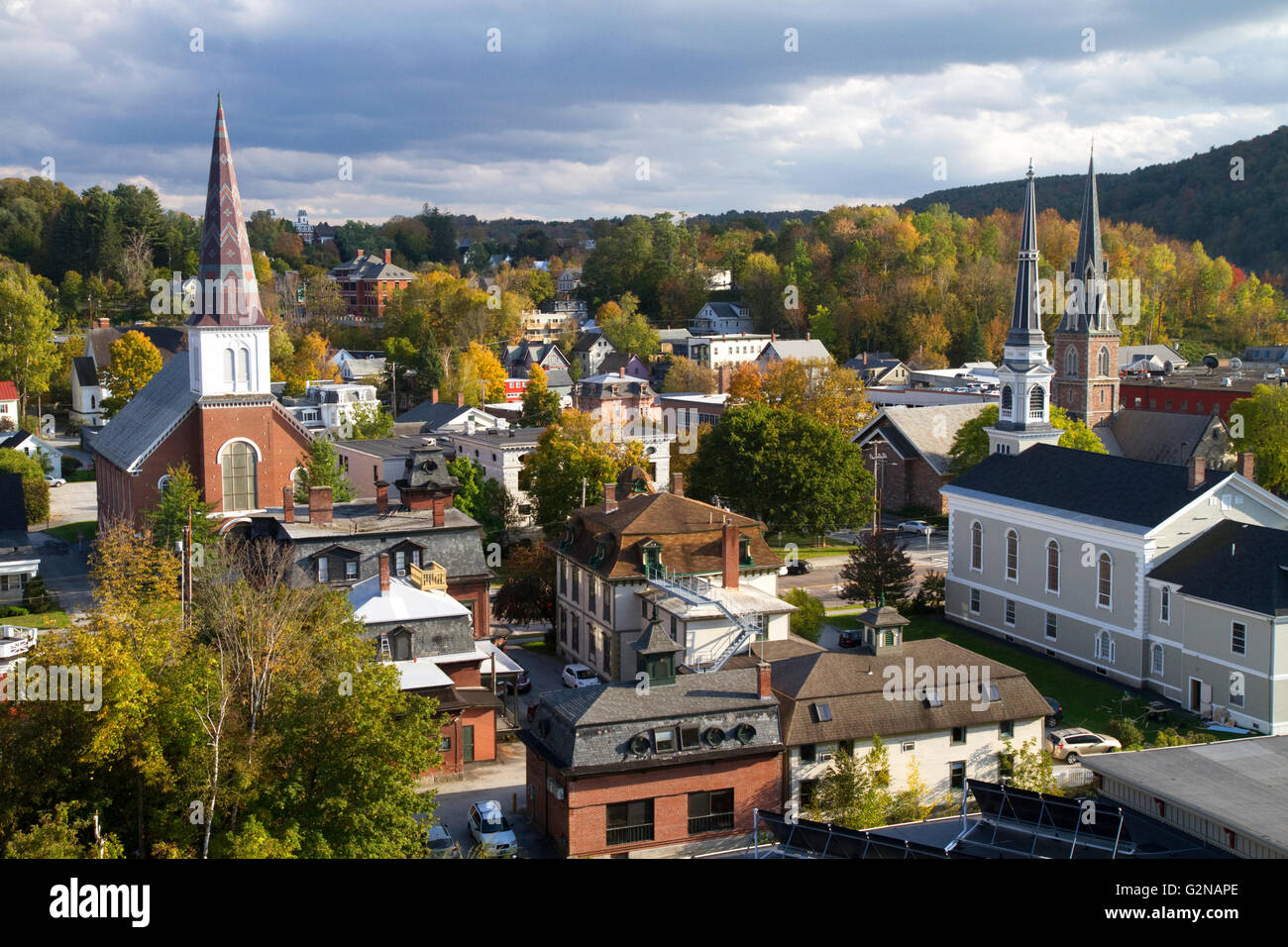 The town of Montpelier, Vermont, USA. Stock Photo