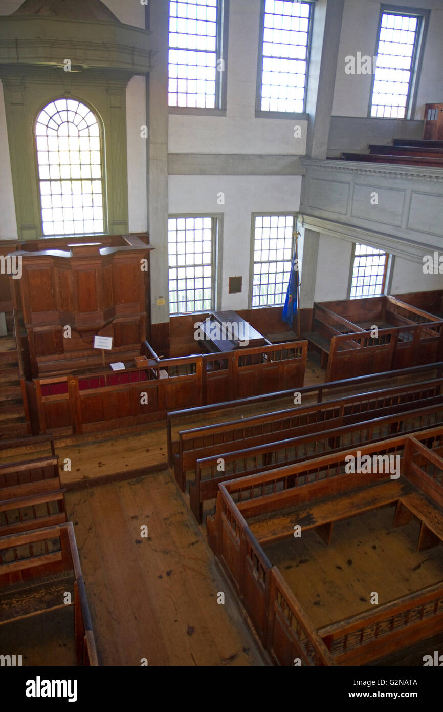 Interior of the Rockingham Meeting House in Rockingham, Vermont, USA Stock Photo Alamy