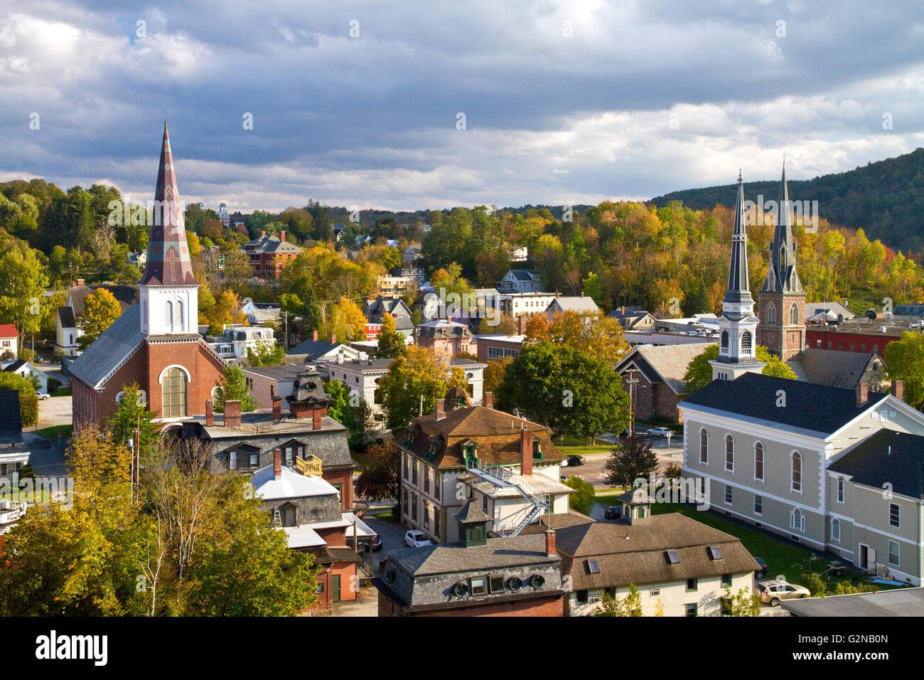 The town of Montpelier, Vermont, USA. Stock Photo