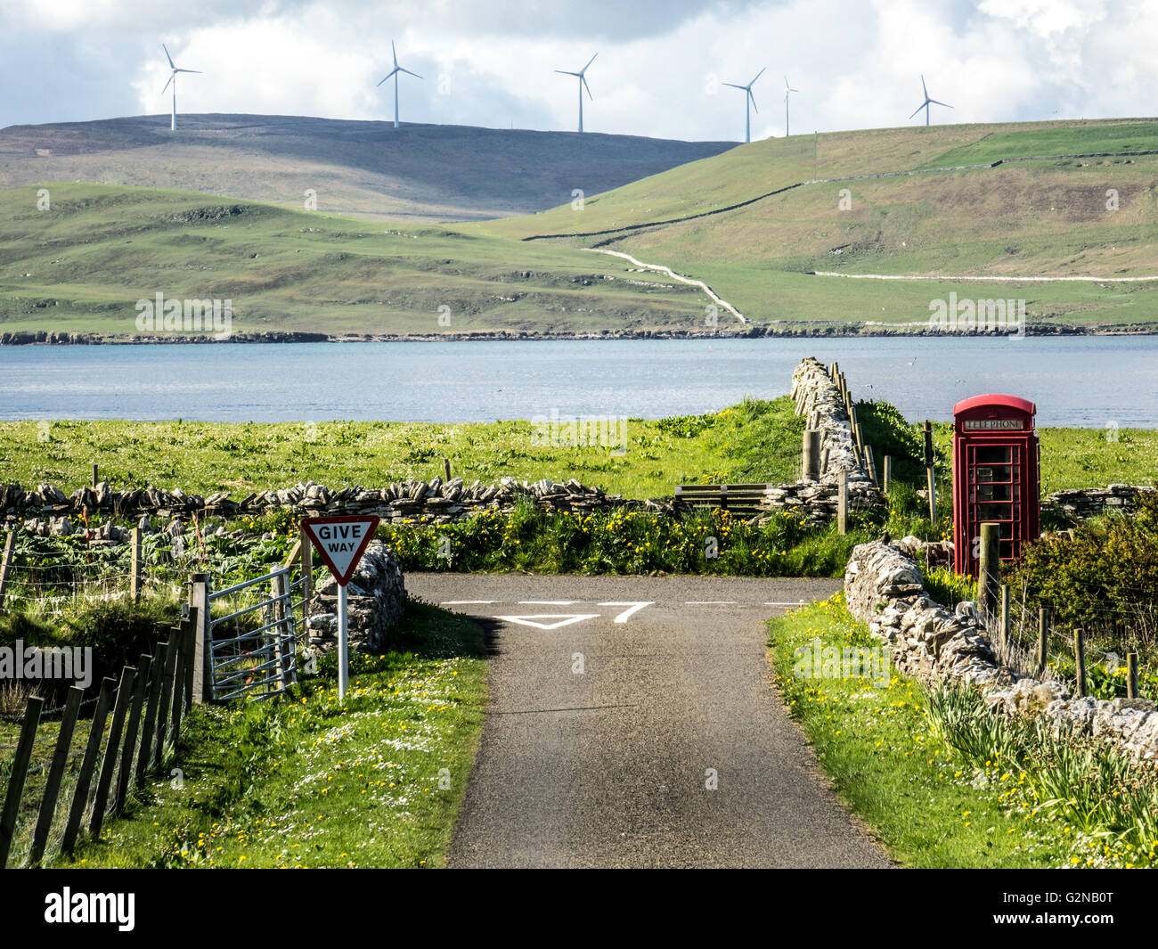 Hullion on Rousay, looking across to Evie on mainland Orkney. Stock Photo