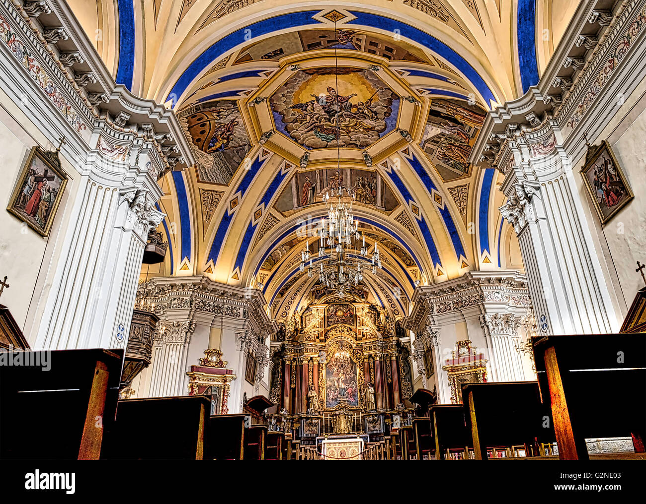 The beautiful church of Saint Nicolas de Veroce in the french alps Stock Photo