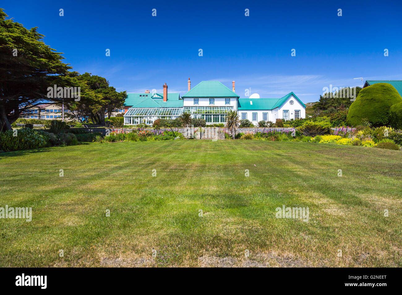 Government House in Stanley, East Falkland, Falkland Islands, British