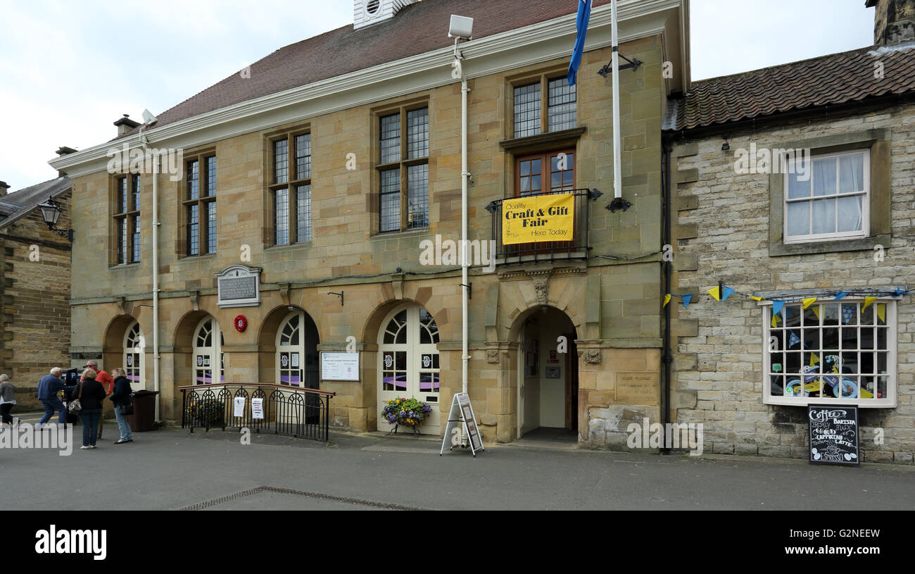 The Library, Helmsley, North Yorkshire, England, UK, showing adjoining properties Stock Photo
