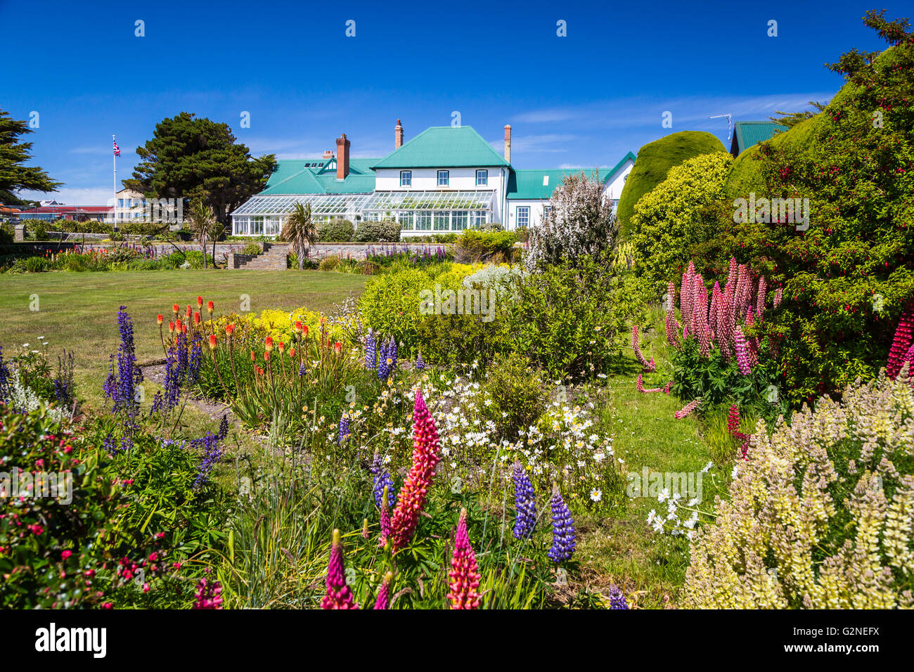 Government House in Stanley, East Falkland, Falkland Islands, British