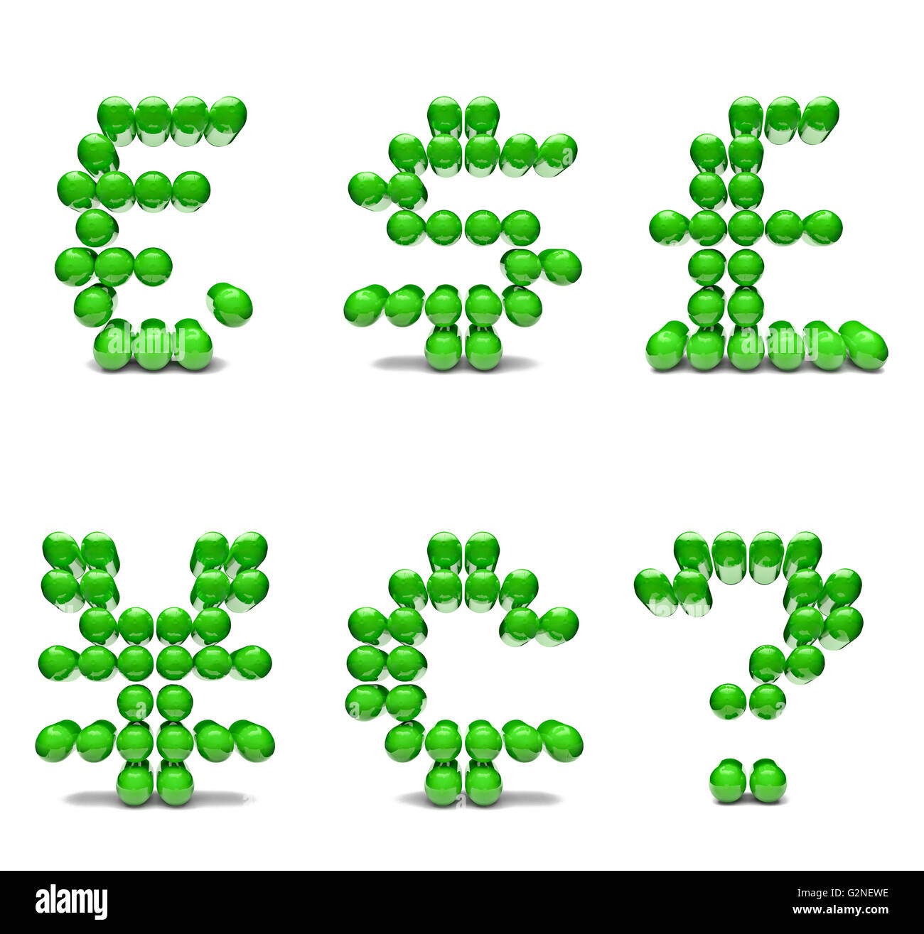 3D illustration of dot matrix alphabet Stock Photo