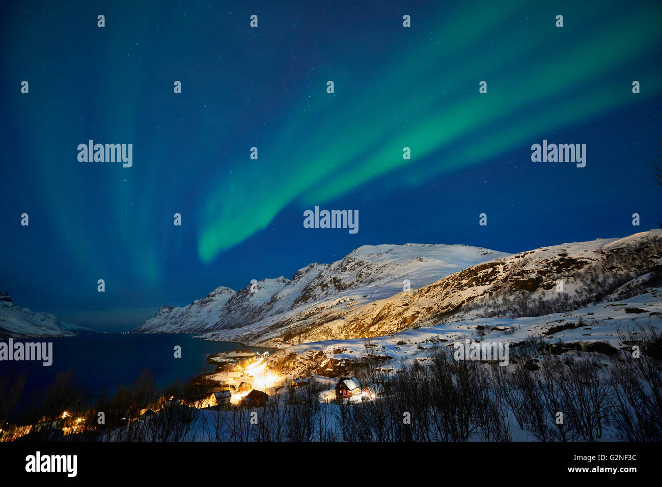 Aurora borealis over tromso hi-res stock photography and images - Alamy