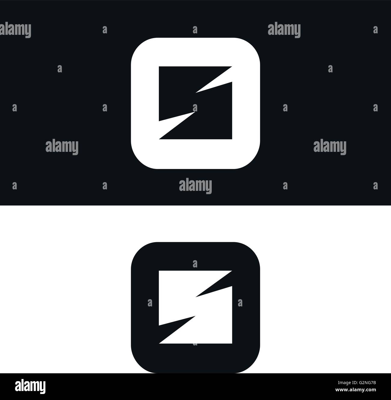 Vector letter S logo icon design template. Black and white version Stock Vector