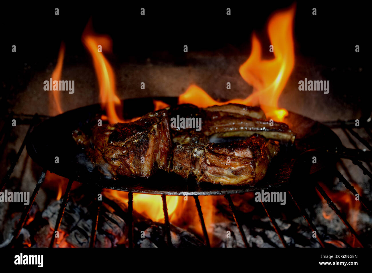 Lamb Chops On the BBQ Stock Photo Alamy