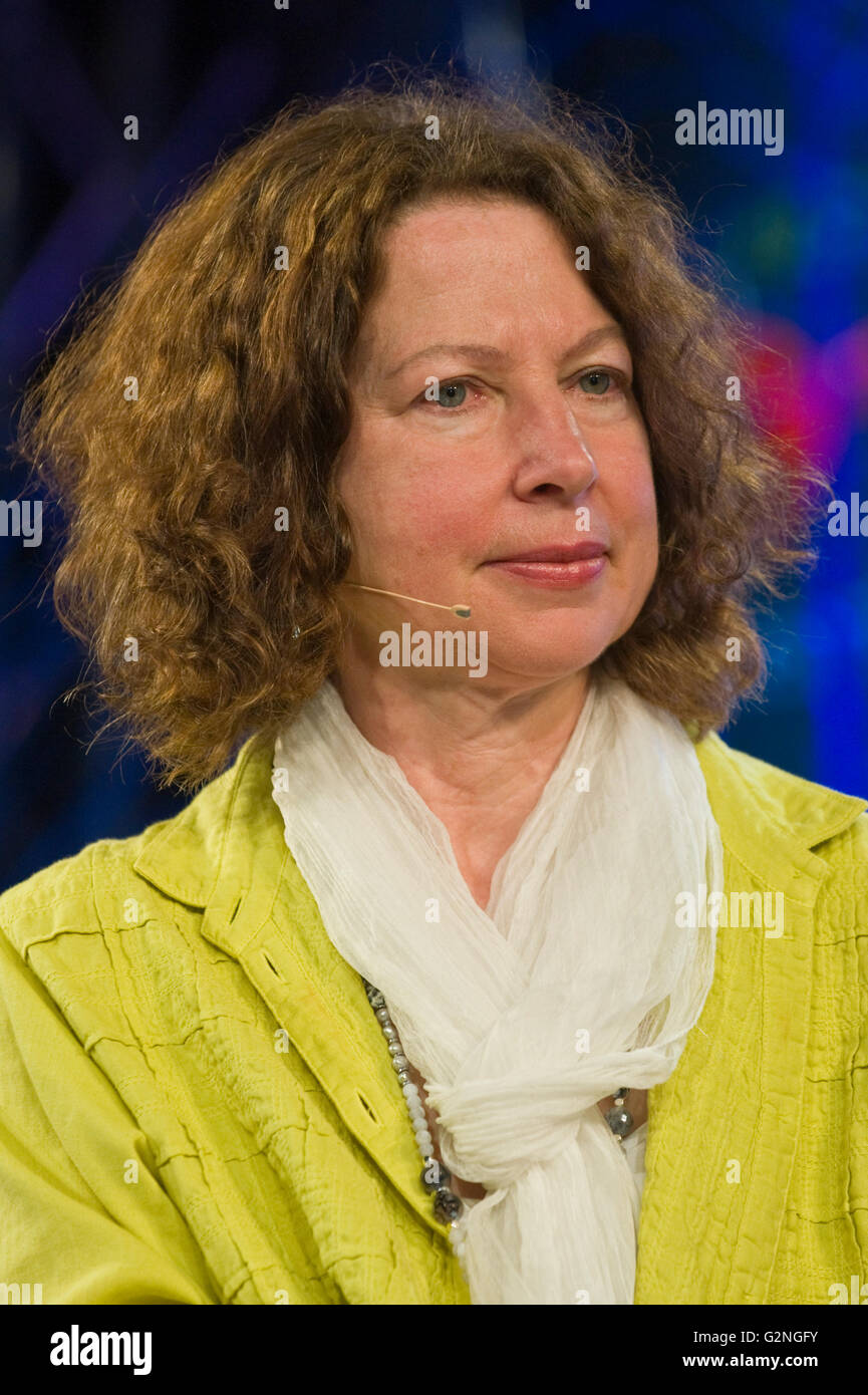 Claire Harman author biographer speaking on stage about Charlotte