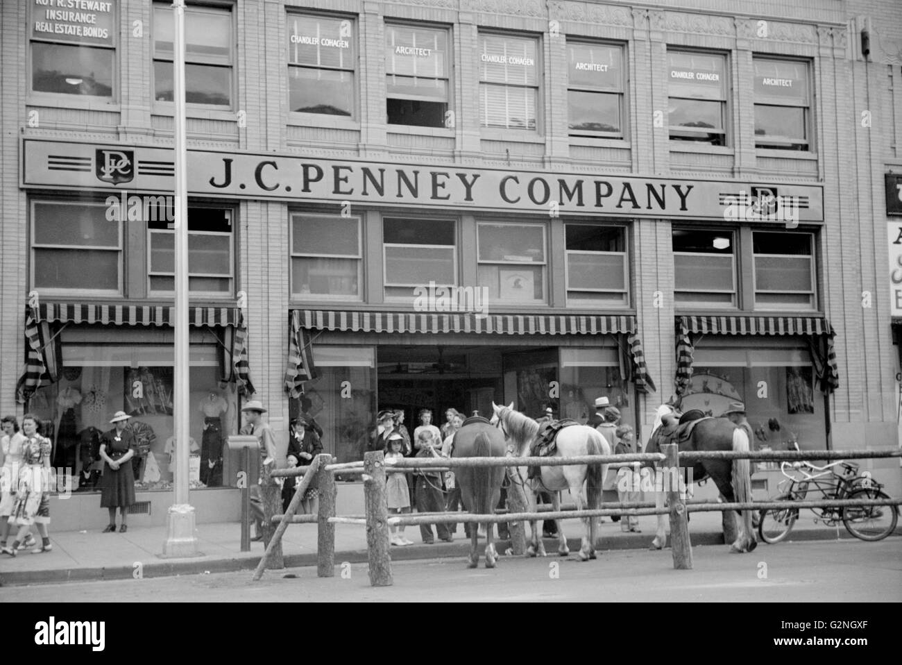 Street Scene, Billings, Montana, USA, Arthur Rothstein for Farm Security Administration (FSA), August 1939 Stock Photo