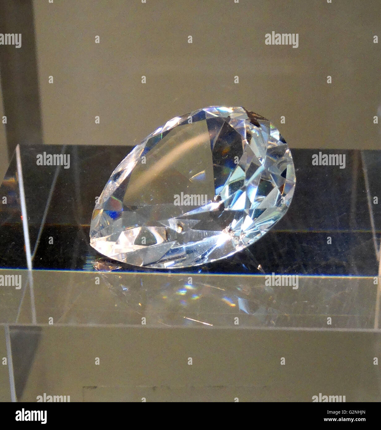 Cullinan V Diamond. A Cullinan Diamond found in South Africa and measured at 18.85 Carats. Dated 2014 Stock Photo