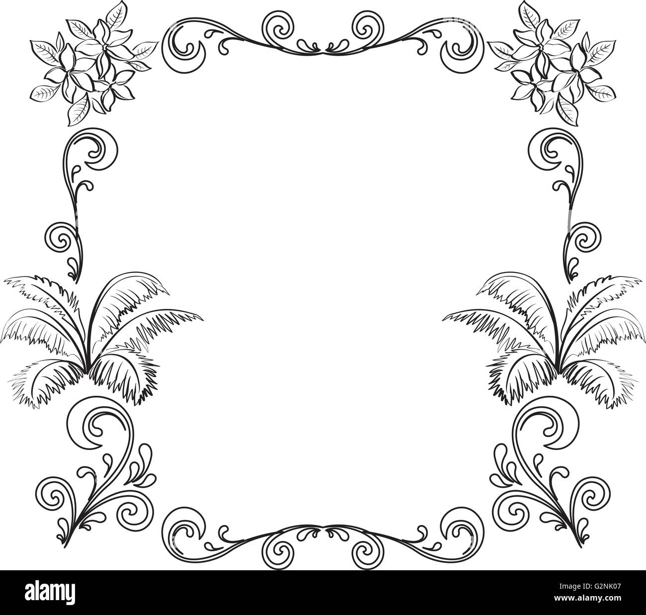 Abstract floral background, outline Stock Vector Image & Art Alamy