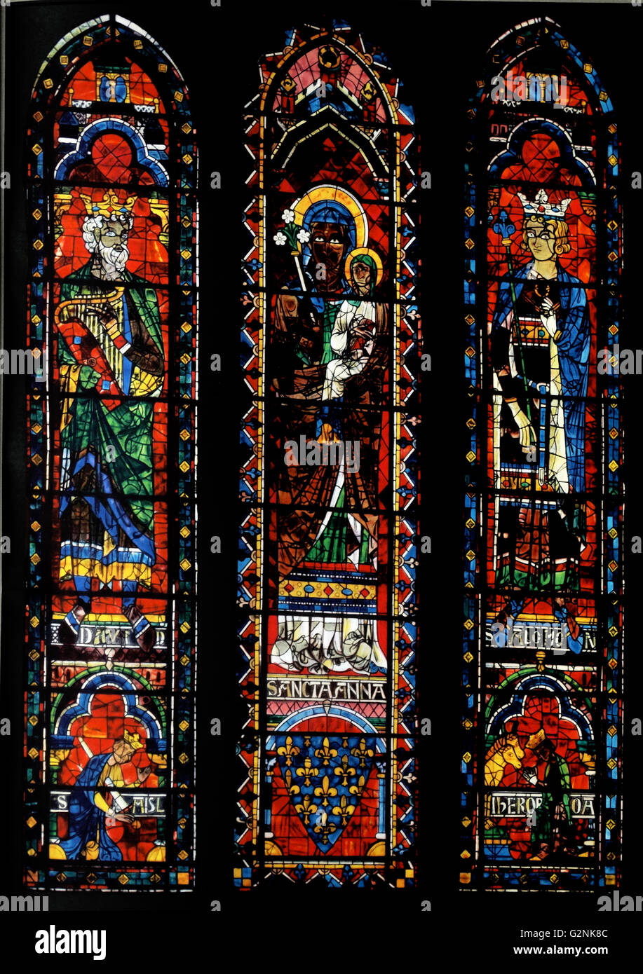 Stained glass windows from the north transept of chartres cathedral hi