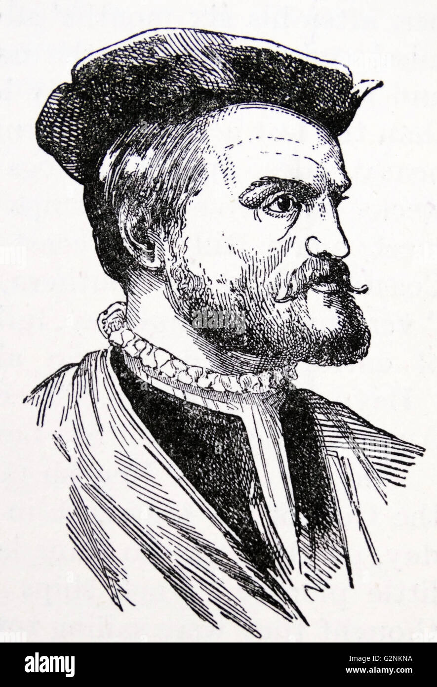 Jacques Cartier (1491-1557) French explorer of Breton origin who claimed what is now Canada for France. Stock Photo