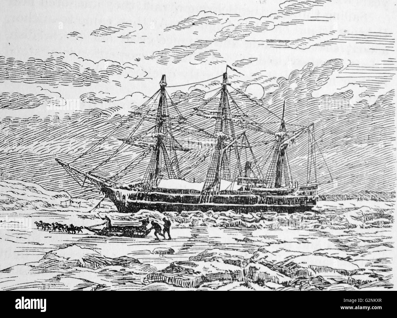 The SS Vega, a Swedish barque, built in Germany in 1872 was the first ship to complete a voyage through the Northeast Passage. Stock Photo