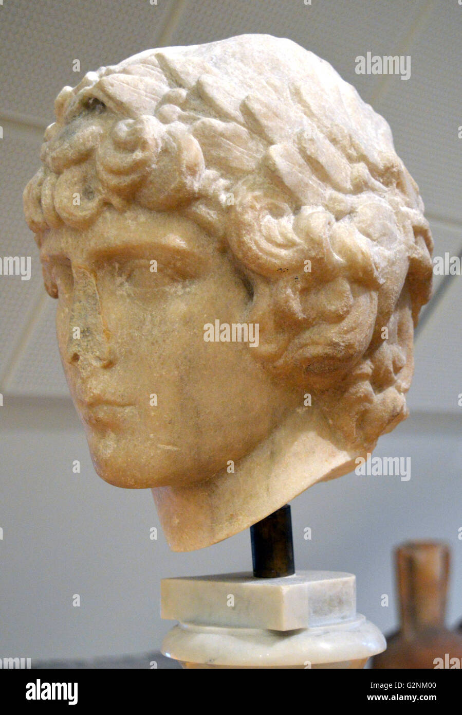 Bust of Emperor Hadrian's lover Antonius 138 BC Stock Photo