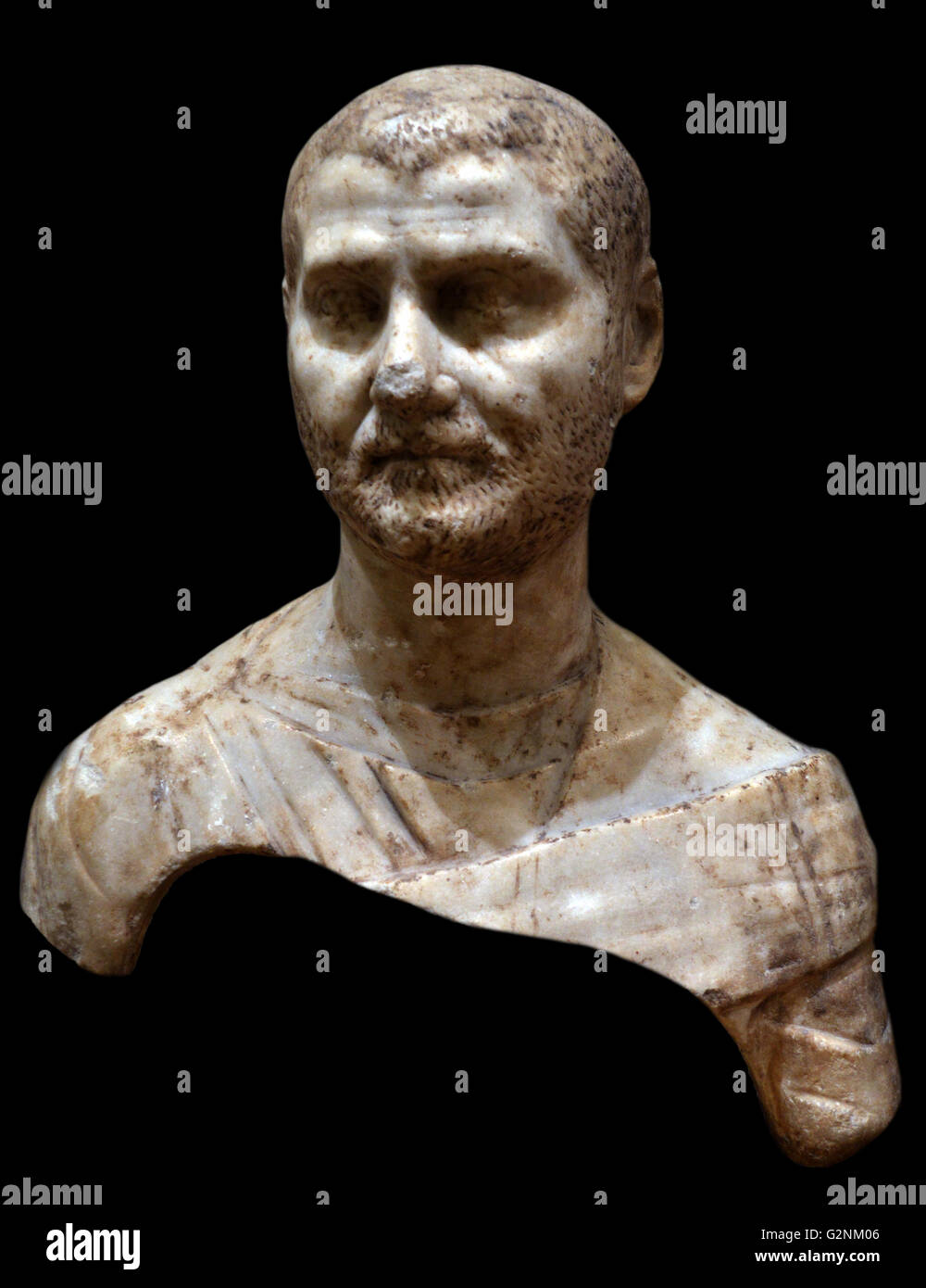 portrait bust of the Roman Emperor Trebonianus Gallus 251253 AD Stock