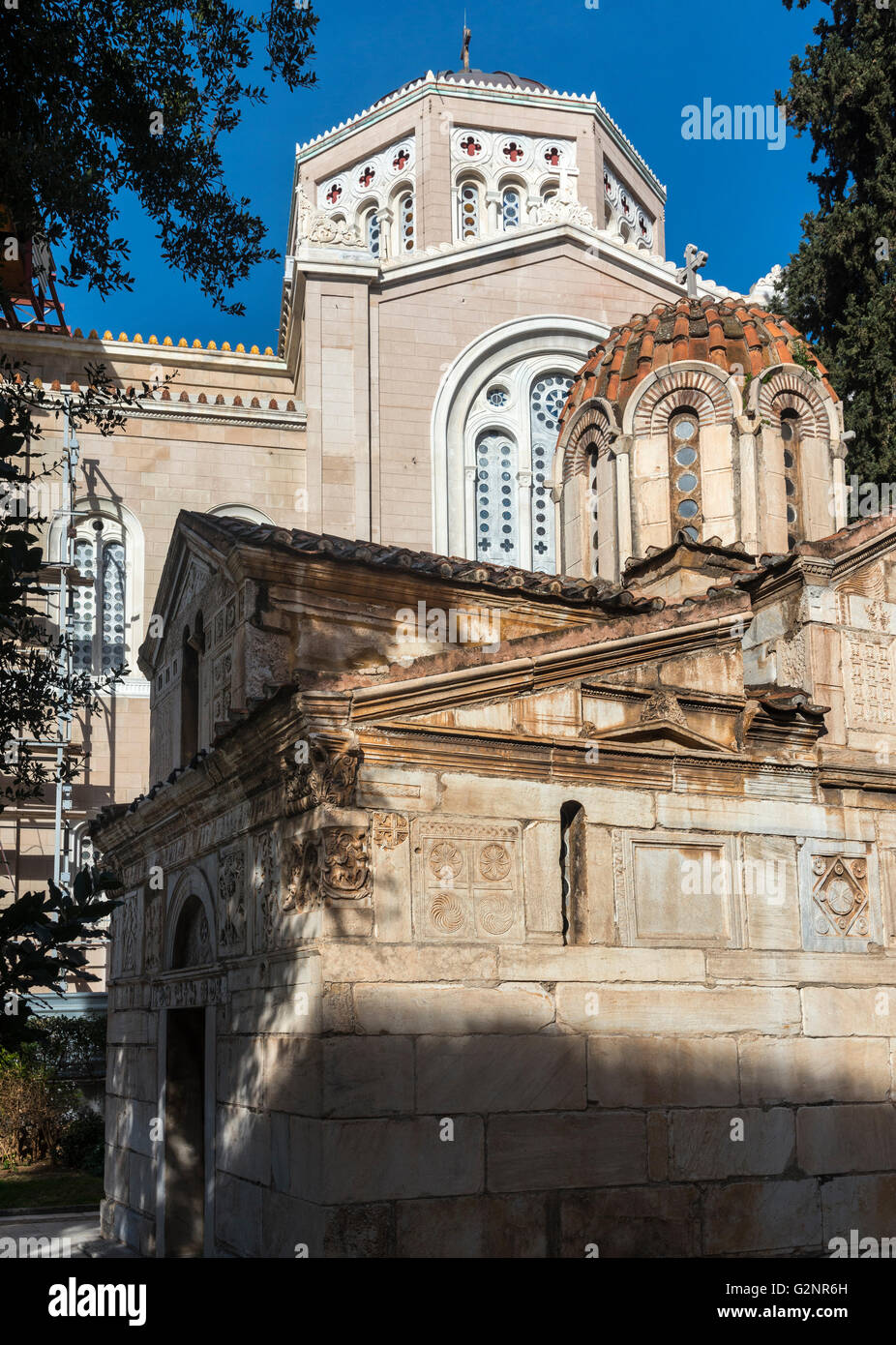 Church of Theotokos Gorgoepikoos and Ayios Eleytherios with the Stock Photo