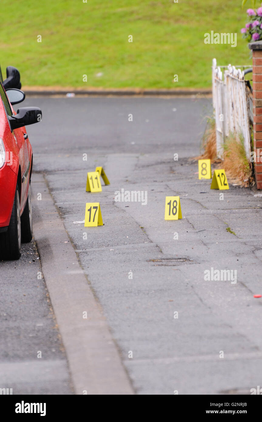 Crime Scene Evidence Markers Hi Res Stock Photography And Images Alamy