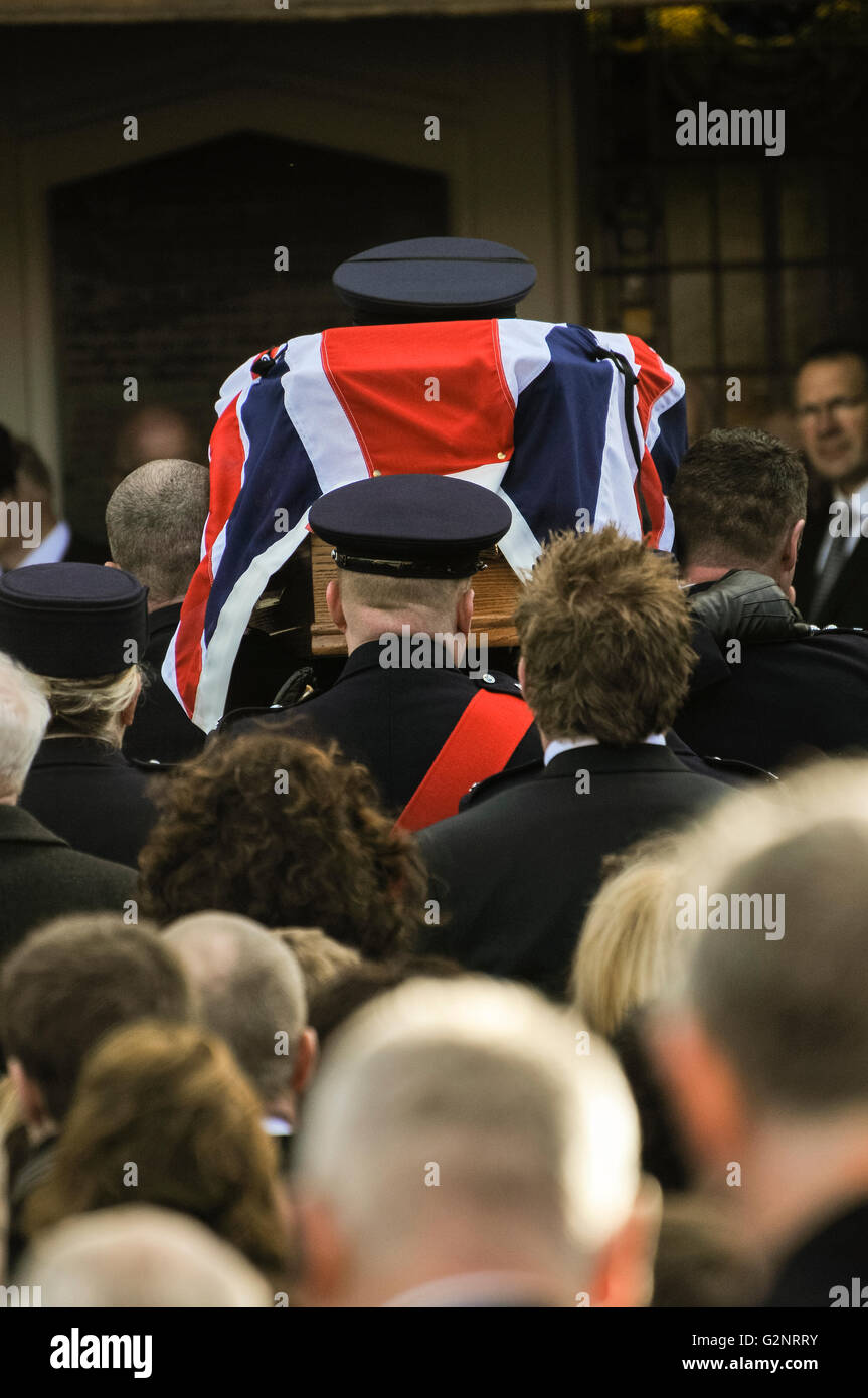 6th November 2012, Cookstown, Northern Ireland.  The funeral of Prison Officer David Black, who was murdered while driving to work at HMP Maghaberry last Thursday morning.  Dissident Republicans have claimed the murder. Stock Photo