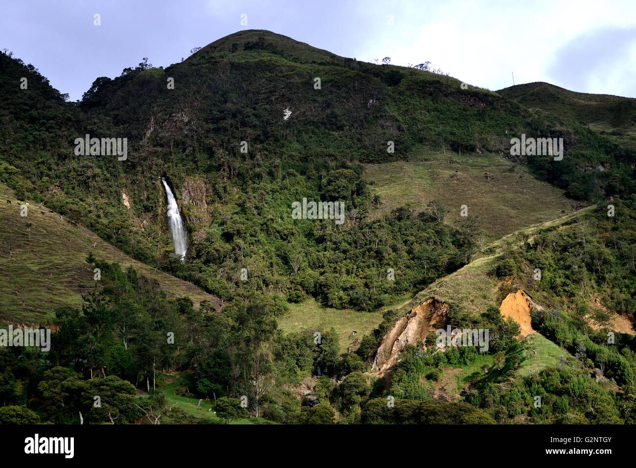 Waterfall ' Chorro Blanco ' in Sapalache ' Las Huaringas '  - HUANCABAMBA.. Department  of Piura .PERU Stock Photo