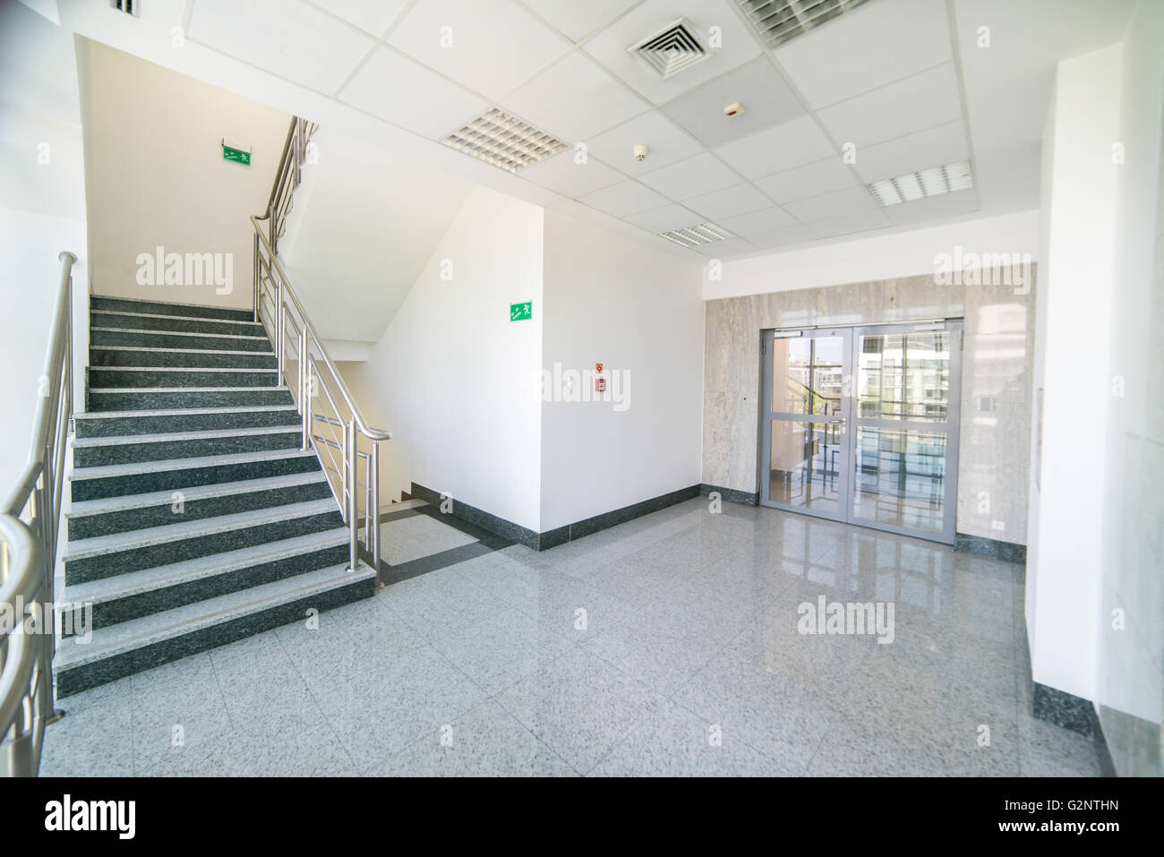 staircase in office building. Stairs and doors Stock Photo Alamy
