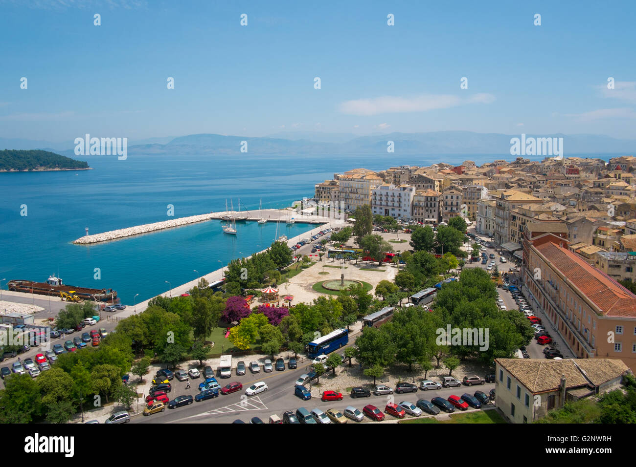 The port of Corfu Town, Corfu Island. Stock Photo