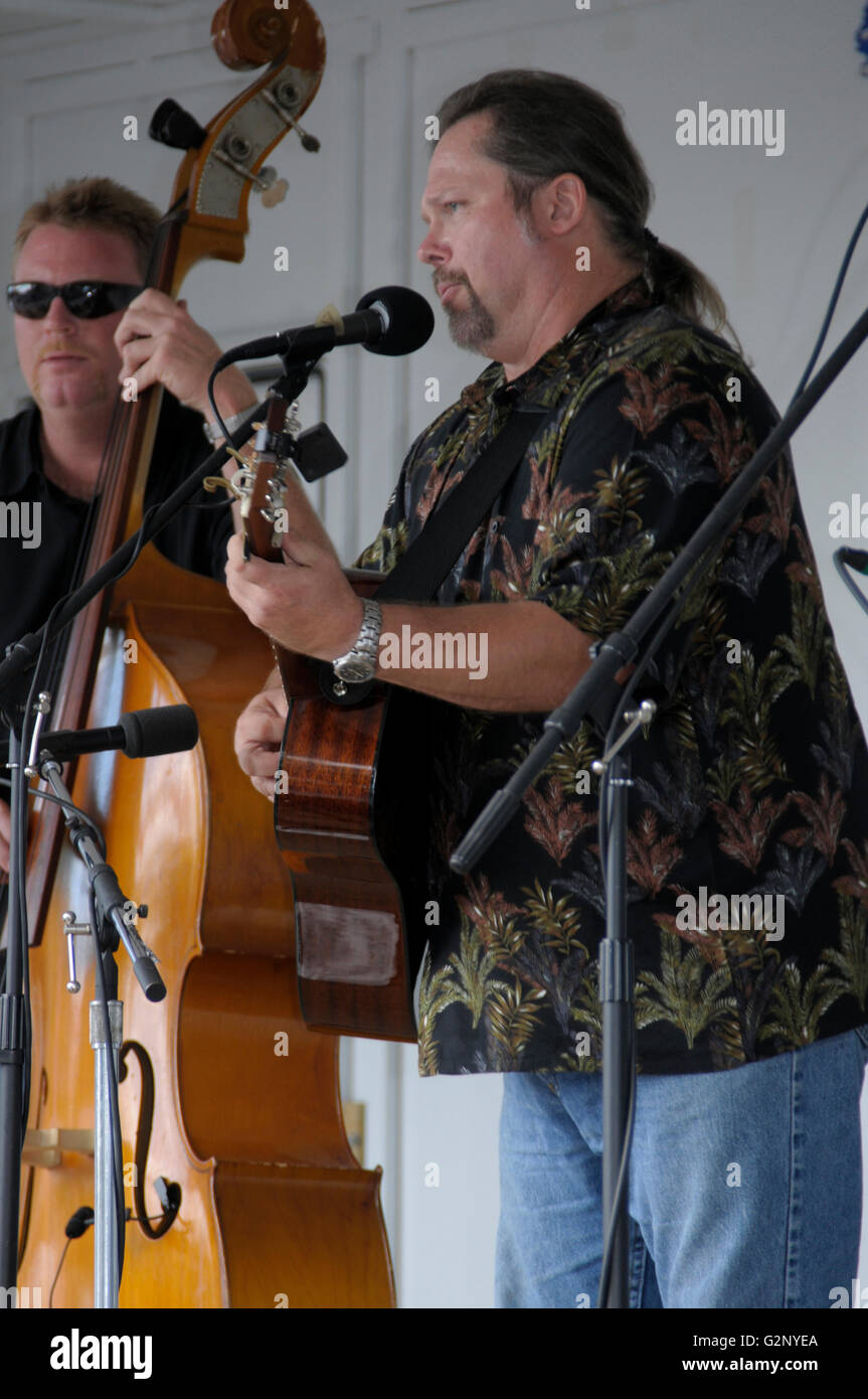 One of the bands Randy Waller and the Country Gentlemen play at the bluegrass festival in Deale, Maryland Stock Photo