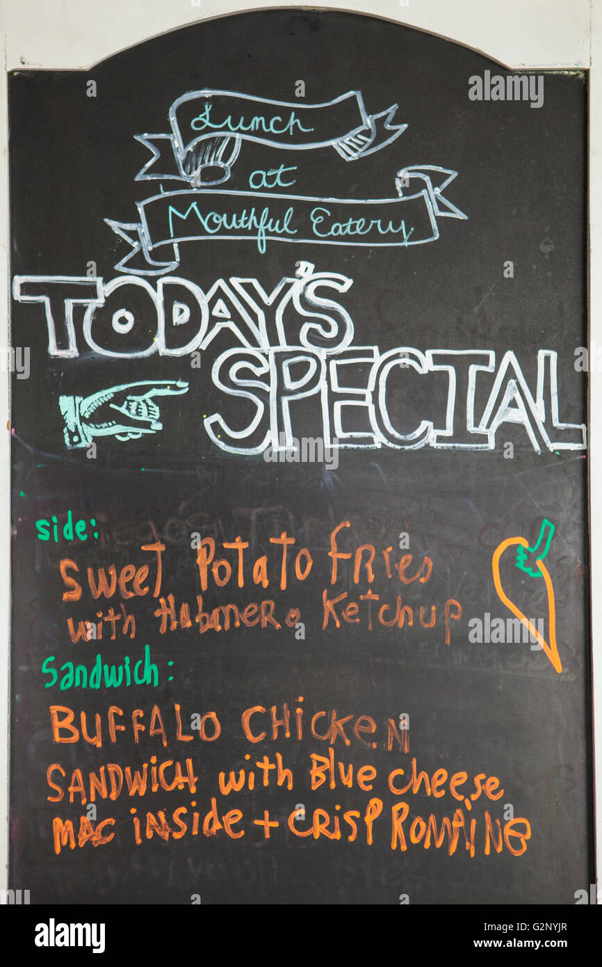 Today's Specials sign, Mouthful Eatery, Thousand Oaks, California Stock Photo