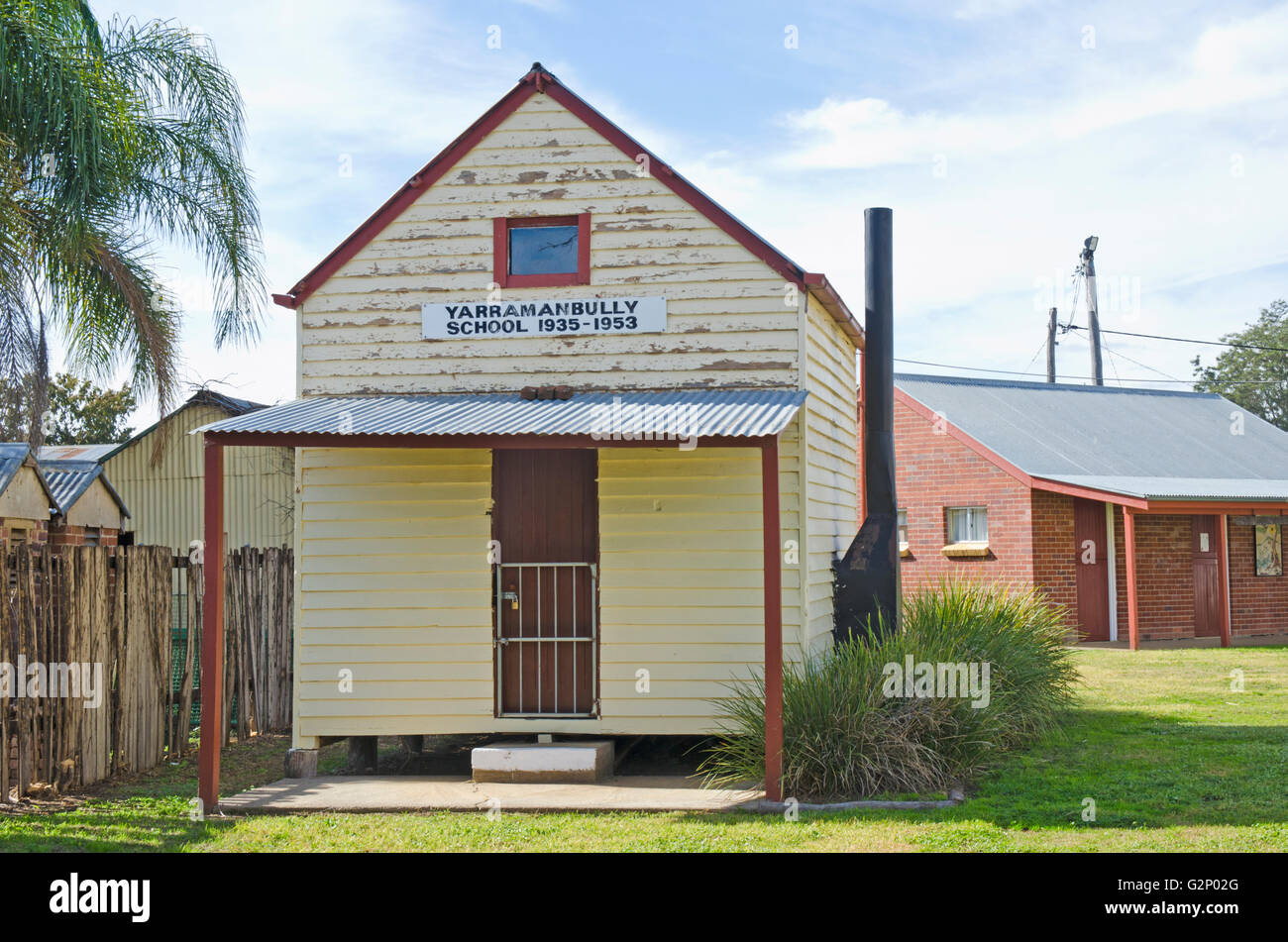 Old School Building from Yarramanbully on display at Manilla Museum NSW Australia. Stock Photo