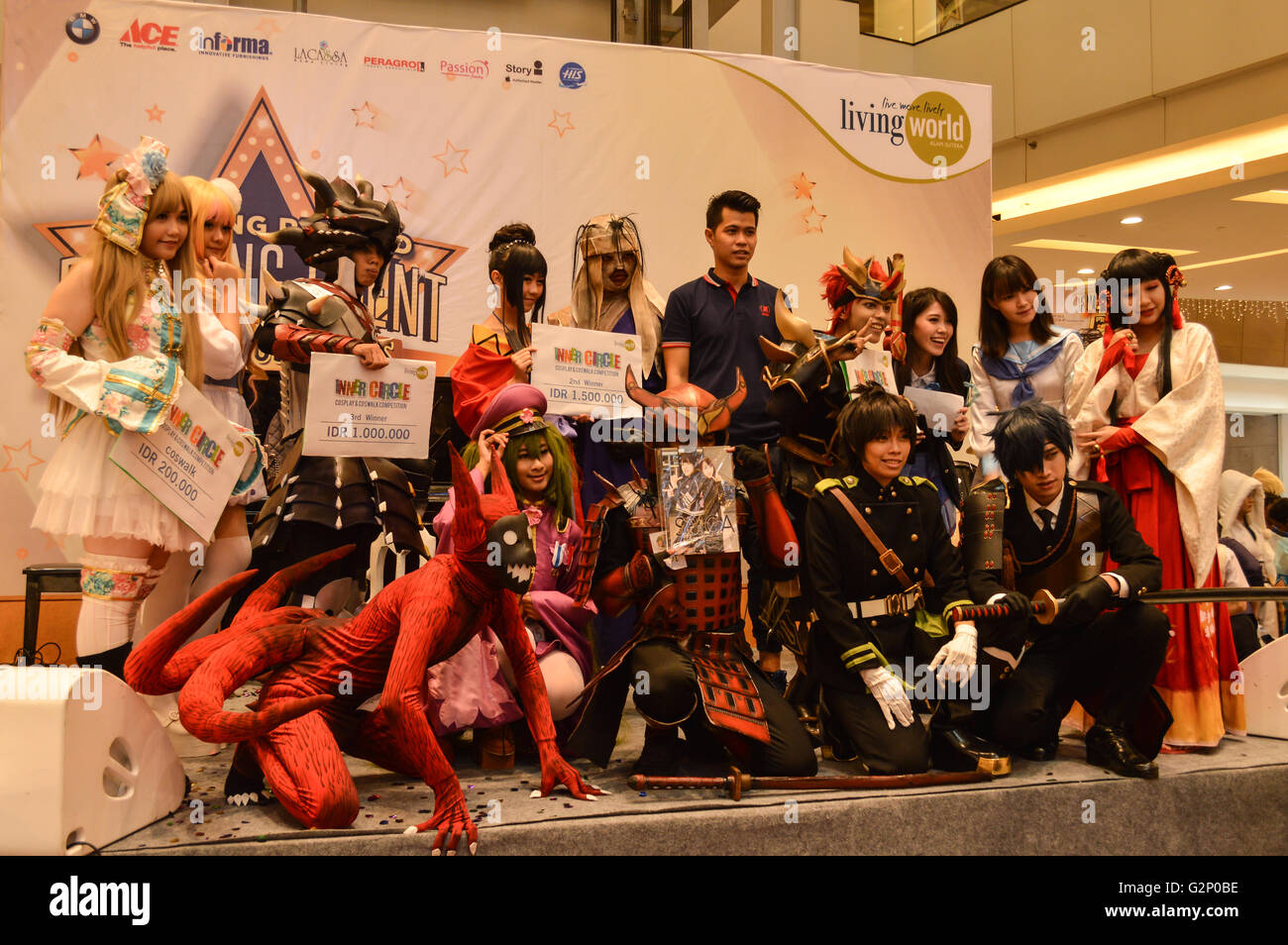 Cosplay Competition In Living World Mall Tangerang Indonesia Stock