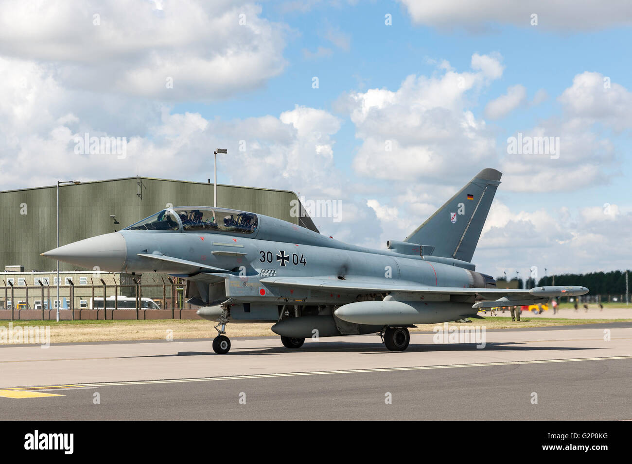 German Air Force (Luftwaffe) Eurofighter EF-2000 Typhoon multi-role fighter aircraft. Stock Photo
