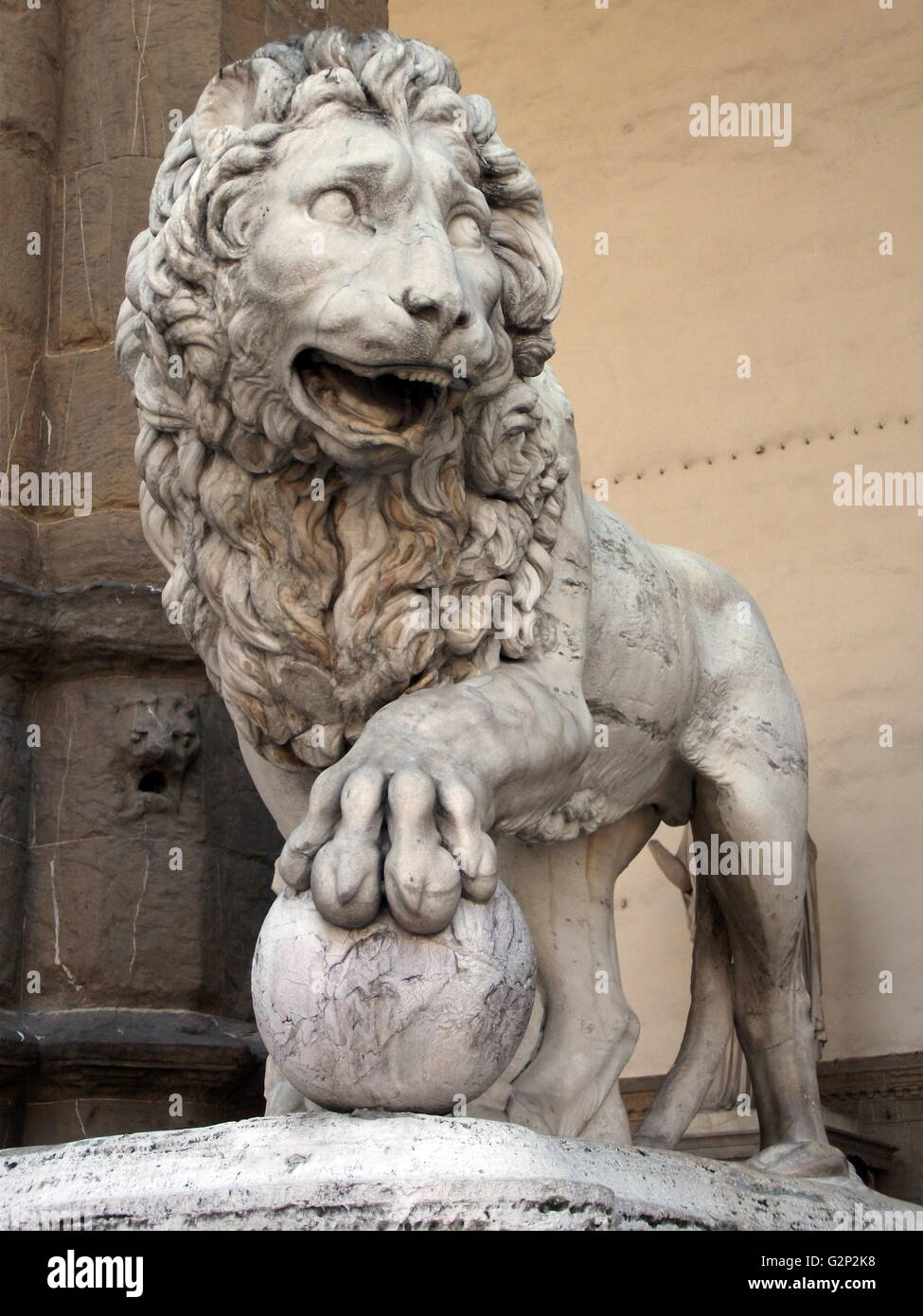 One of the Medici lions displayed at the Loggia dei Lanzi