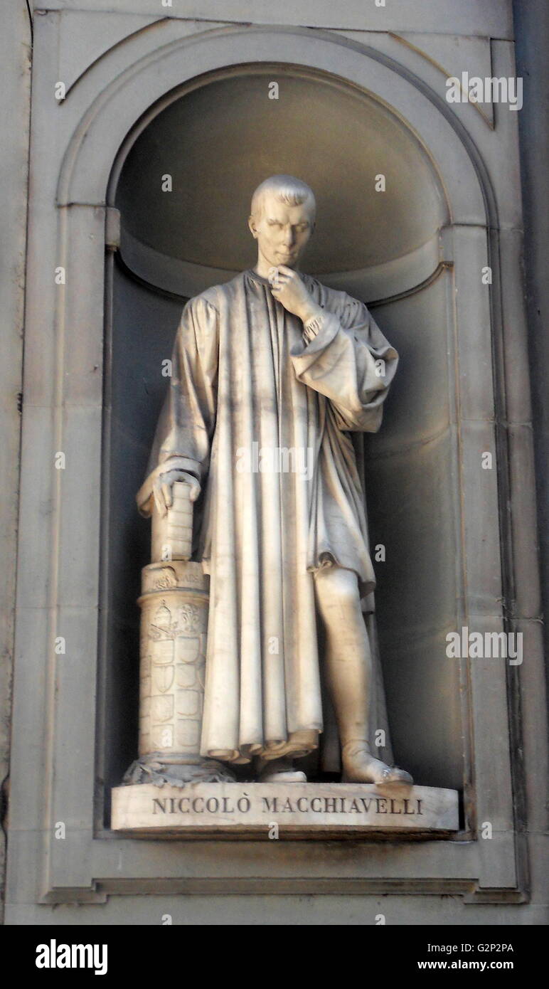 Statue located outside of the Uffizi museum in Florence, Italy. One of