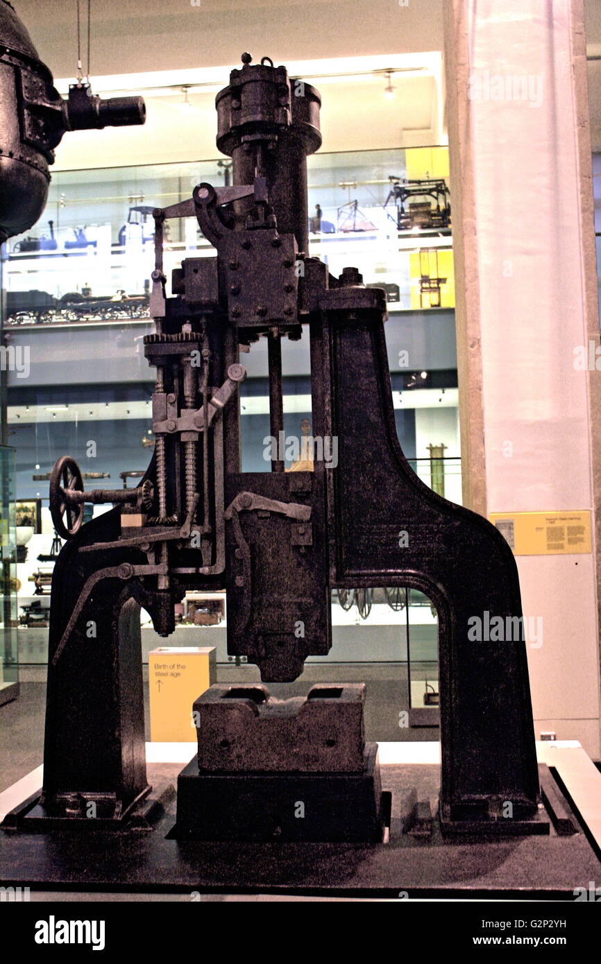 Nasmyth Steam Hammer, circa 1850. A large tool used for shaping wrought iron. Originally