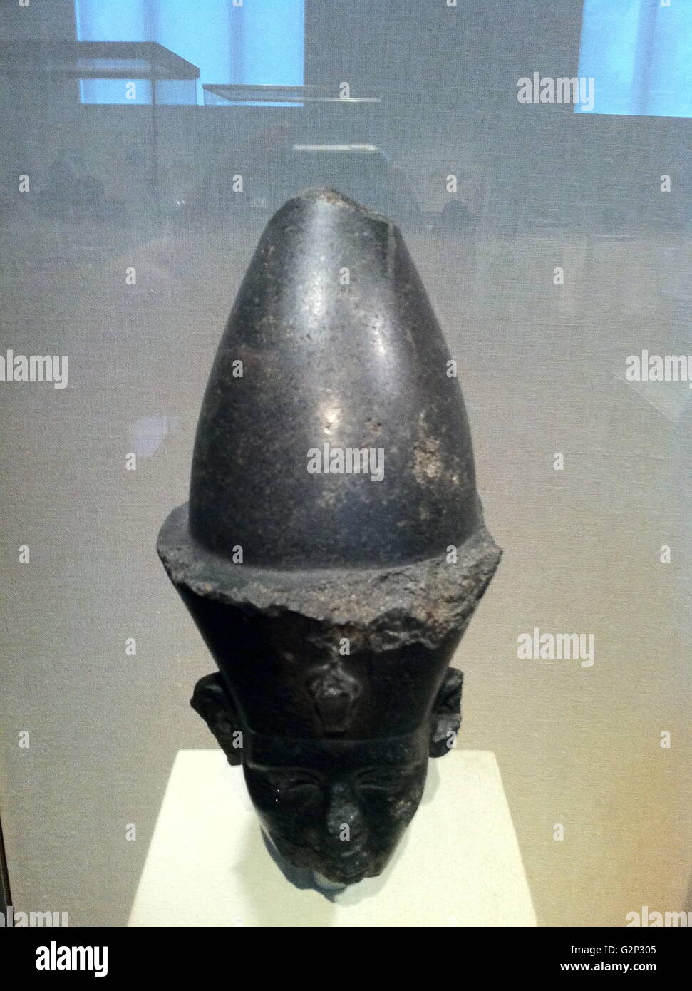 Bust of Amenemhat III, Pharaoh of Egypt between 1860-1814 BC. Circa 12th Dynasty. Made from Granodiorite. Stock Photo