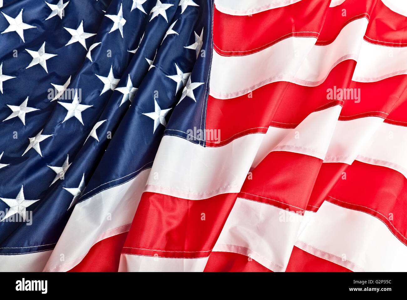 real fabric old glory flag Stock Photo