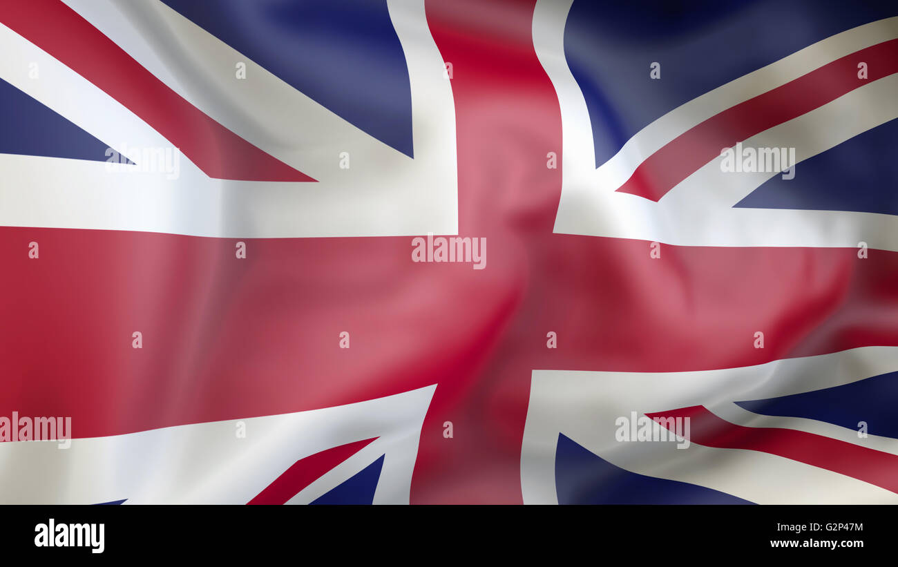 United kingdom flag waving in the wind Stock Photo