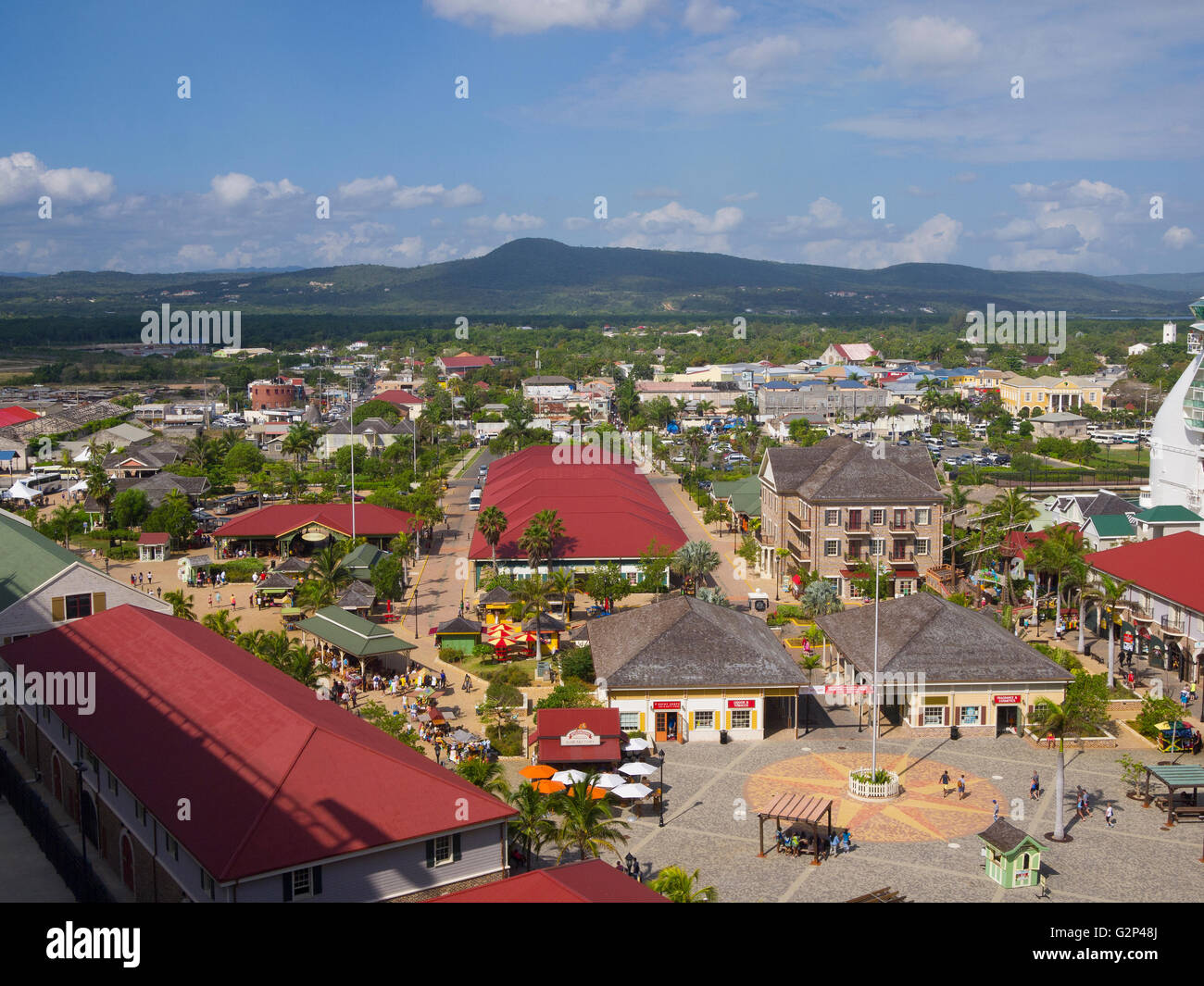 Cruise Port entrance and downtown Falmouth Jamaica Stock Photo Alamy