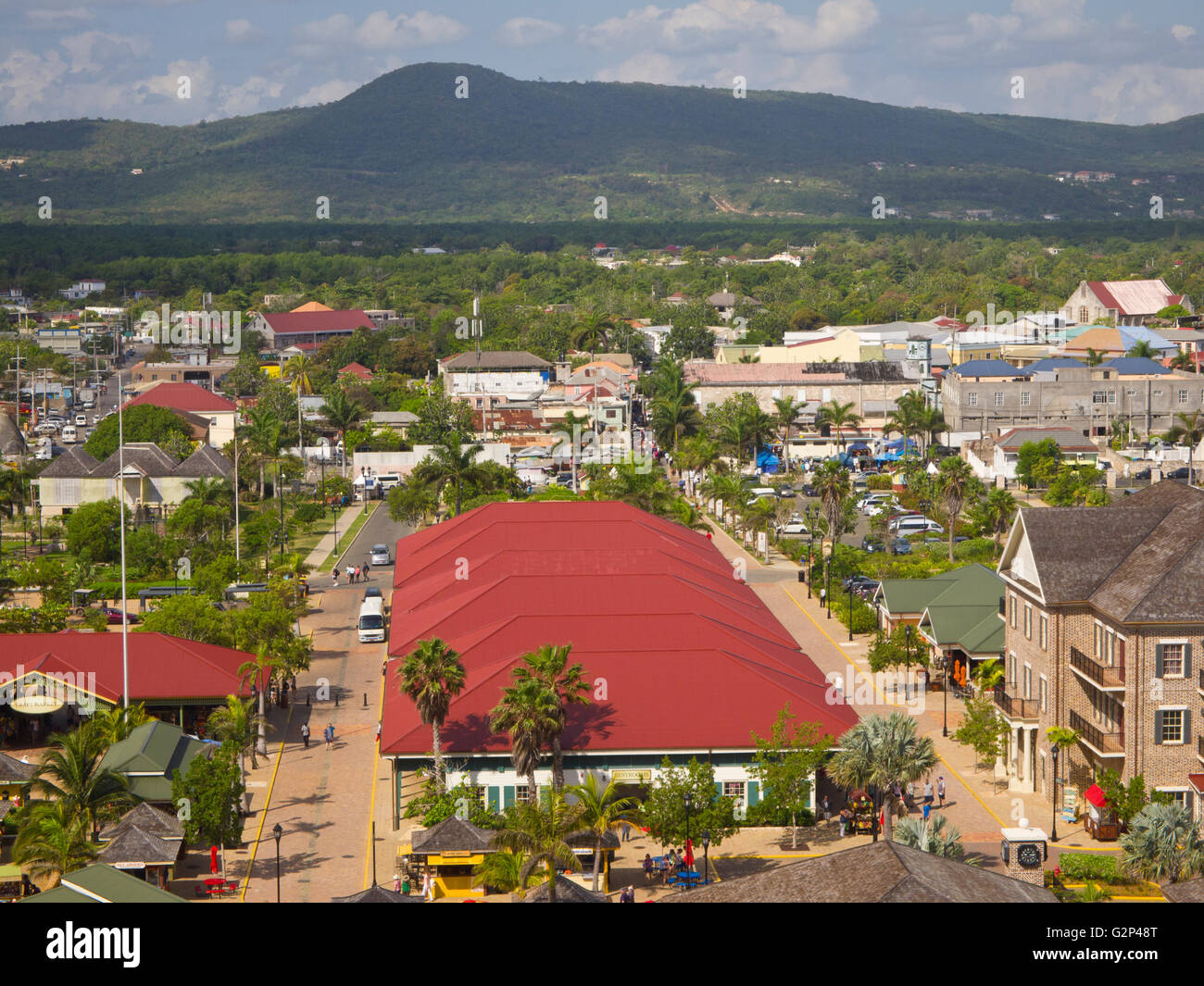 Cruise Port and downtown Falmouth Jamaica Stock Photo - Alamy