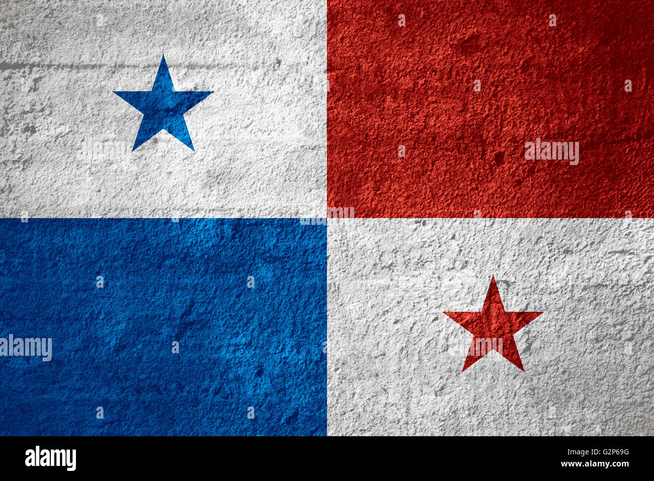 flag of Panama or Panamanian banner on rough texture Stock Photo - Alamy