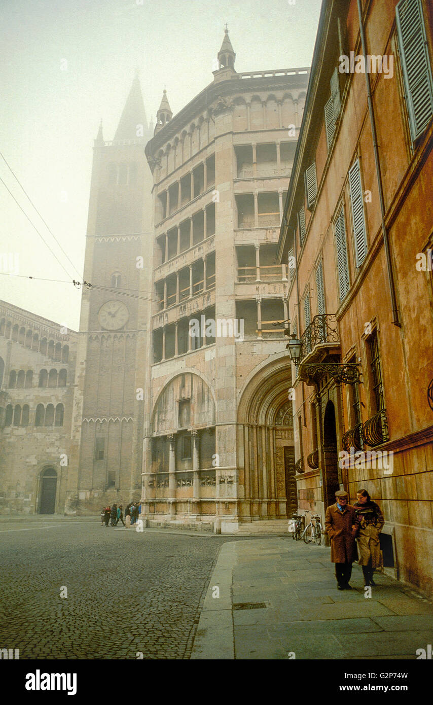 cathedral and baptistery of Parma, Emilia Romagna Stock Photo