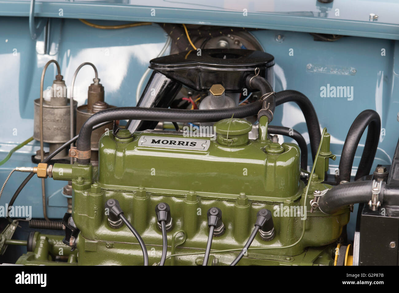 Early 1960s BMC Mini, Morris petrol engine, England, UK Stock Photo