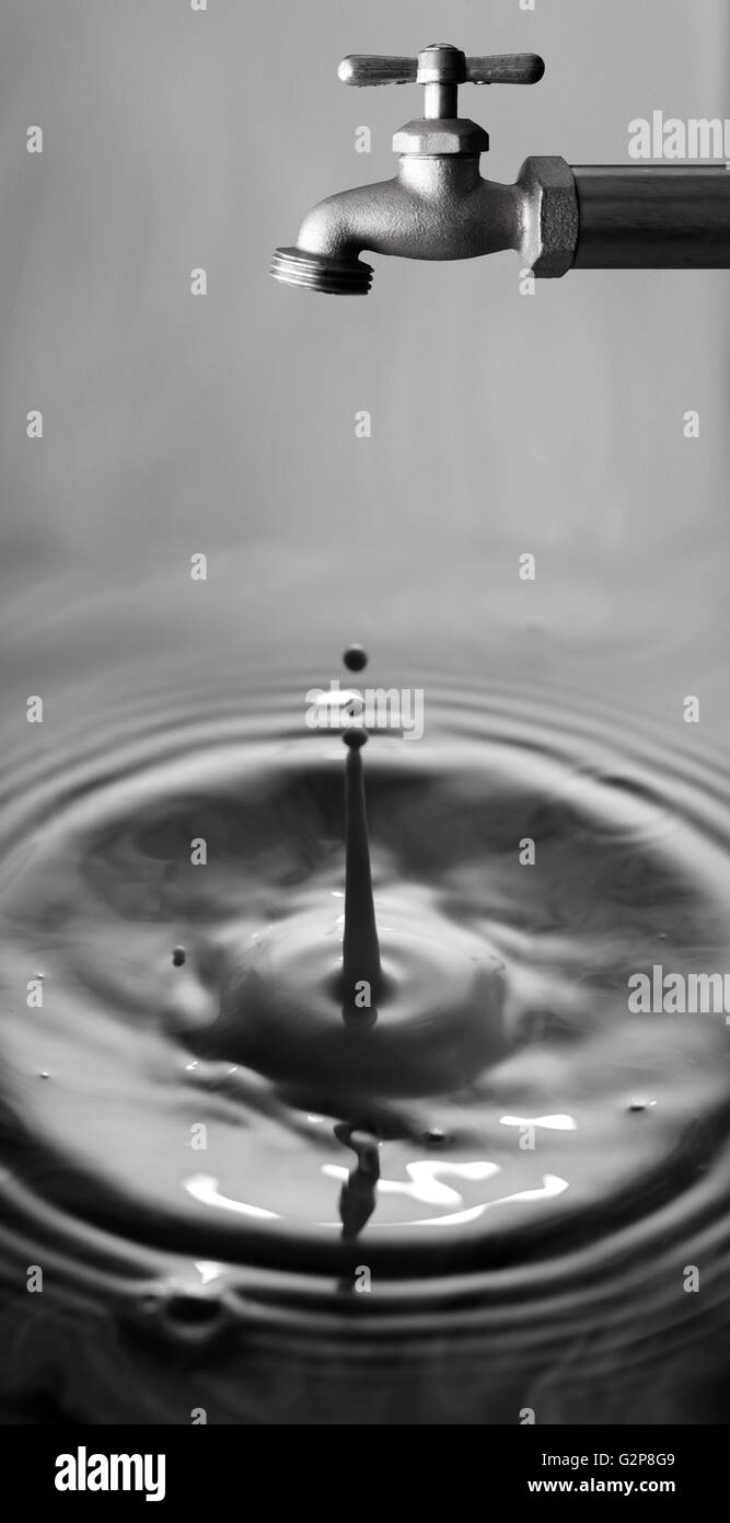 water faucet dripping making ripples on water Stock Photo Alamy