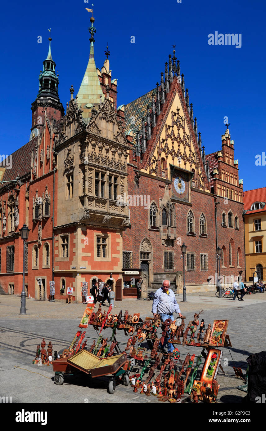 Old town hall at  Rynek, Wroclaw, Silesia, Poland, Europe Stock Photo