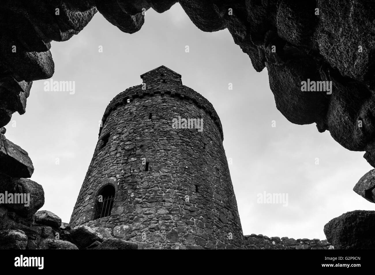Orchardton Tower, near Palnackie, Dumfries & Galloway, Scotland Stock Photo