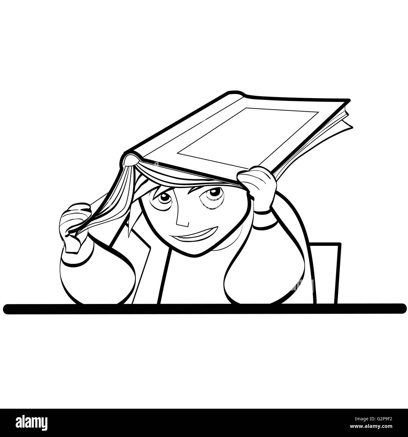 schoolboy Desk textbook Stock Vector